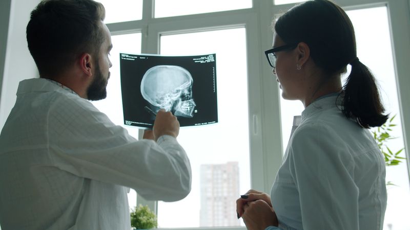 Healthcare professionals reviewing medical information